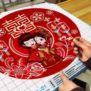 Kružni set križno šivanje – svečani uzorak, tkanina 11-count, moderni minimalistički stil za dnevnu sobu i spavaću sobu