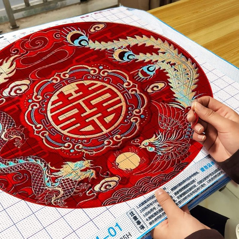 Kružni set križno šivanje – svečani uzorak, tkanina 11-count, moderni minimalistički stil za dnevnu sobu i spavaću sobu