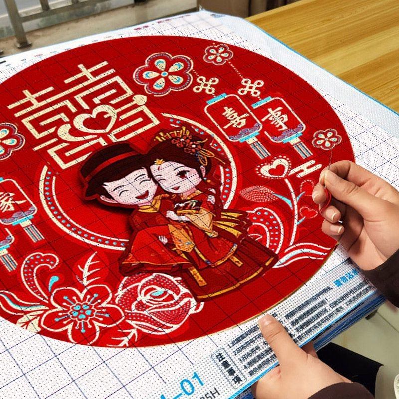 Kružni set križno šivanje – svečani uzorak, tkanina 11-count, moderni minimalistički stil za dnevnu sobu i spavaću sobu