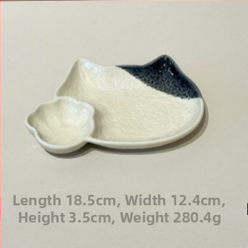 Japonijos stiliaus keraminis indų rinkinys — kvadratiniai dubenėliai ir lėkštės, po glazūros dekoras, mikrobangų krosnelė tinkama, jogurto dubenėlis