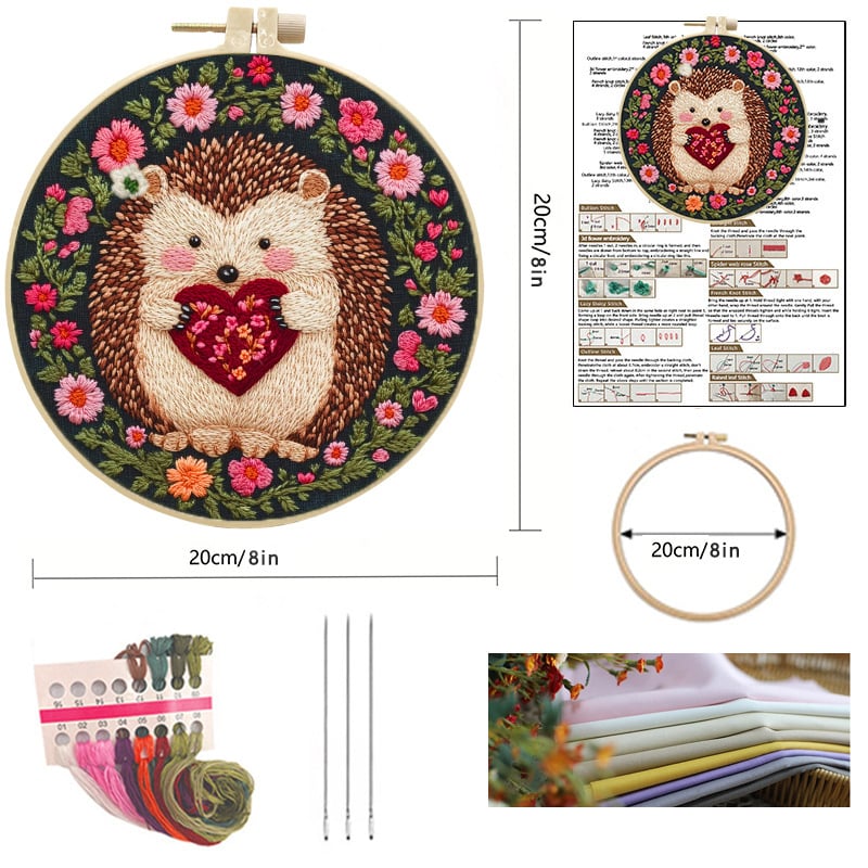 Set za izradu ježa – DIY komplet tkanine od pamuka i lana za kreativno ručno šivanje