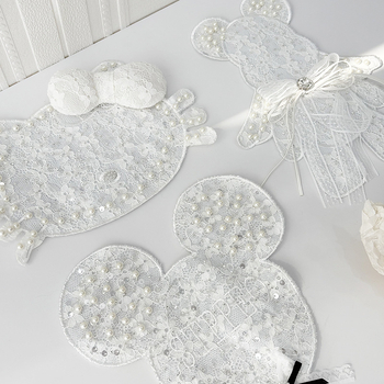 Бродирана нашивка с мультяшна мишка и пайети за облекло