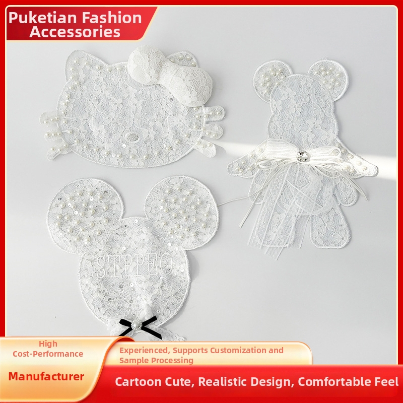 Siuvinėta pleistras su karikatūros pelės motyvu ir blizgučiais drabužiams