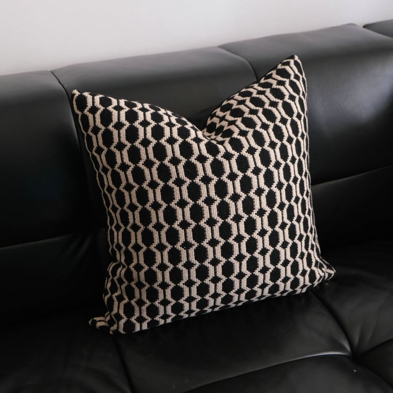 Pletena navlaka za jastučnicu s geometrijskim uzorkom, lagani luksuz, moderni minimalistički stil, retro dizajn za dnevni boravak