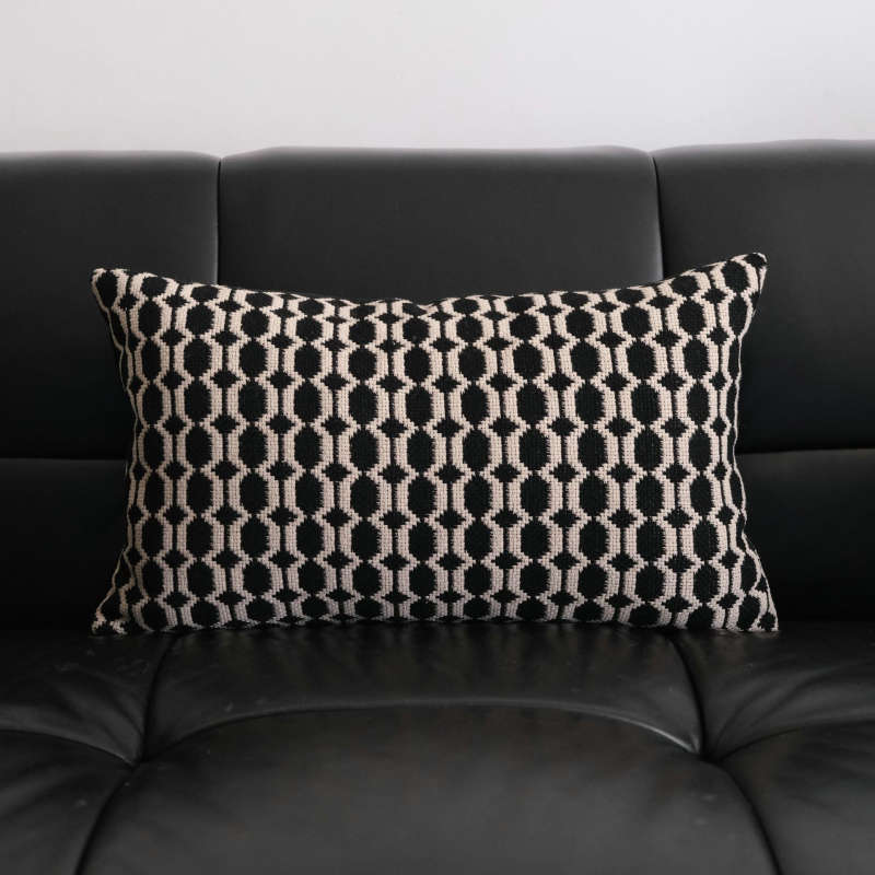 Pletena navlaka za jastučnicu s geometrijskim uzorkom, lagani luksuz, moderni minimalistički stil, retro dizajn za dnevni boravak