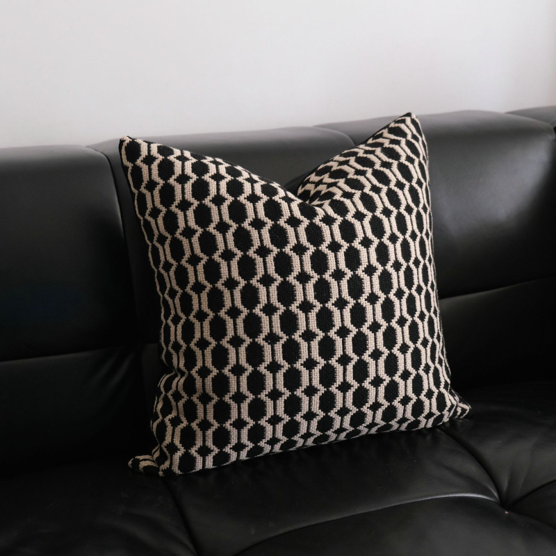 Pletena navlaka za jastučnicu s geometrijskim uzorkom, lagani luksuz, moderni minimalistički stil, retro dizajn za dnevni boravak