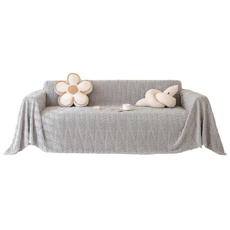Sametna navlaka za kauč – minimalistički modern stil, univerzalno, uzorak: biljke i cvijeće, Materijal: Shu cotton velvet