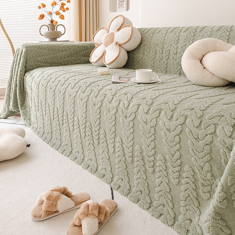 Sametna navlaka za kauč – minimalistički modern stil, univerzalno, uzorak: biljke i cvijeće, Materijal: Shu cotton velvet