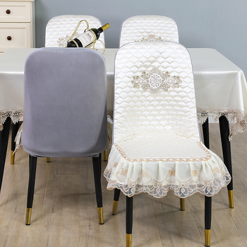 Κυρτό κάλυμμα καρεκλών τραπεζαρίας - βαμβάκι, μοντέρνος μινιμαλισμός, μονόχρωτο σχέδιο