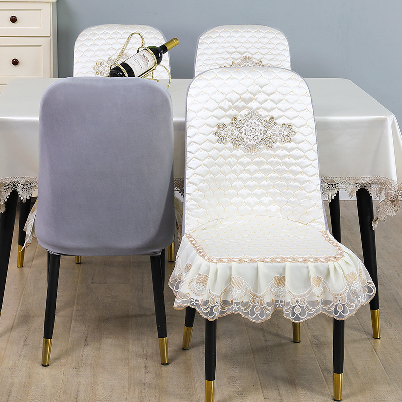 Κυρτό κάλυμμα καρεκλών τραπεζαρίας - βαμβάκι, μοντέρνος μινιμαλισμός, μονόχρωτο σχέδιο