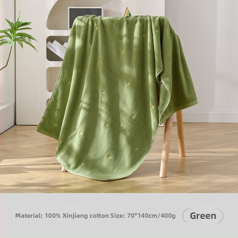 Πετσέτα μπάνιου και παραλίας με κεντημένο αβοκάντο, 100% βαμβάκι, 400–500 g, 32s νήματα, απλή ύφανση, Pu xi