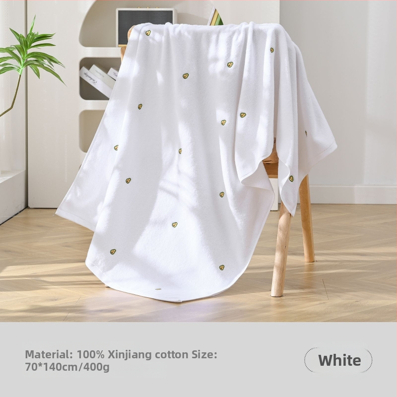 Πετσέτα μπάνιου και παραλίας με κεντημένο αβοκάντο, 100% βαμβάκι, 400–500 g, 32s νήματα, απλή ύφανση, Pu xi