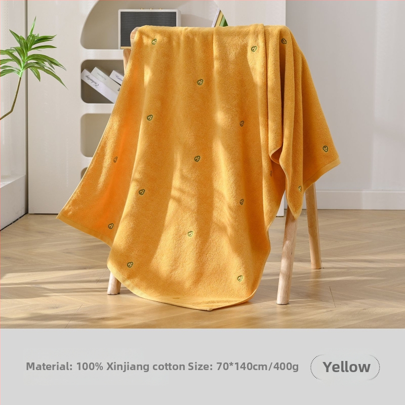 Πετσέτα μπάνιου και παραλίας με κεντημένο αβοκάντο, 100% βαμβάκι, 400–500 g, 32s νήματα, απλή ύφανση, Pu xi