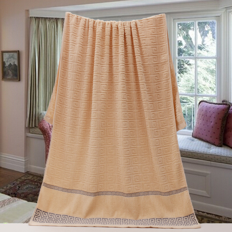 Unisex ručnik za kupanje i plažu od pamuka, 400-500 g, 32 niti, Jacquard/obična tkanina, izšiven