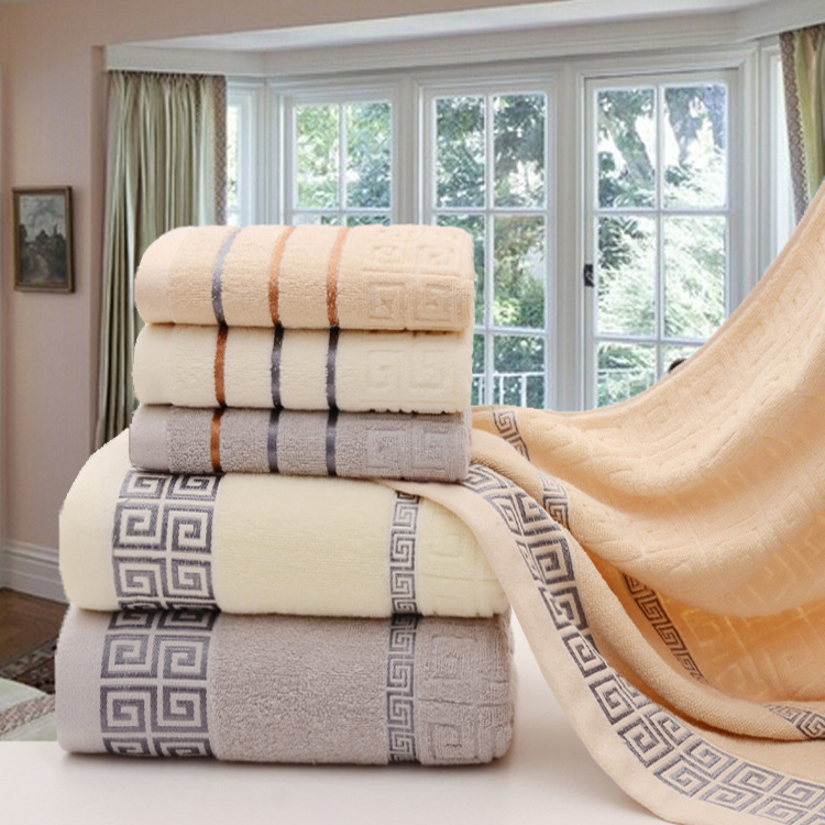 Unisex ručnik za kupanje i plažu od pamuka, 400-500 g, 32 niti, Jacquard/obična tkanina, izšiven