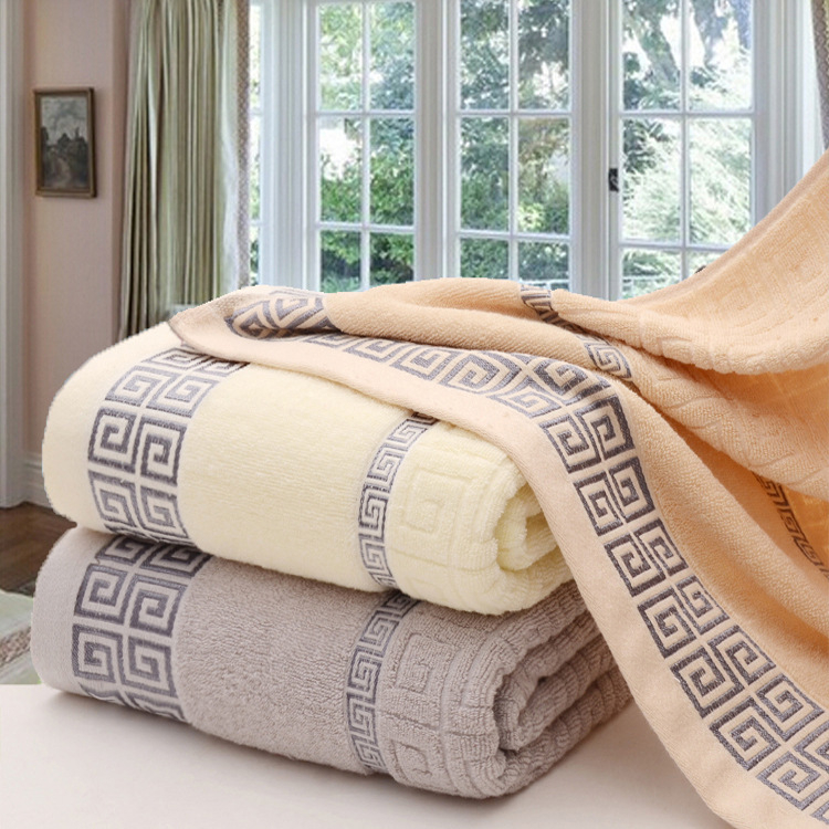 Unisex ručnik za kupanje i plažu od pamuka, 400-500 g, 32 niti, Jacquard/obična tkanina, izšiven
