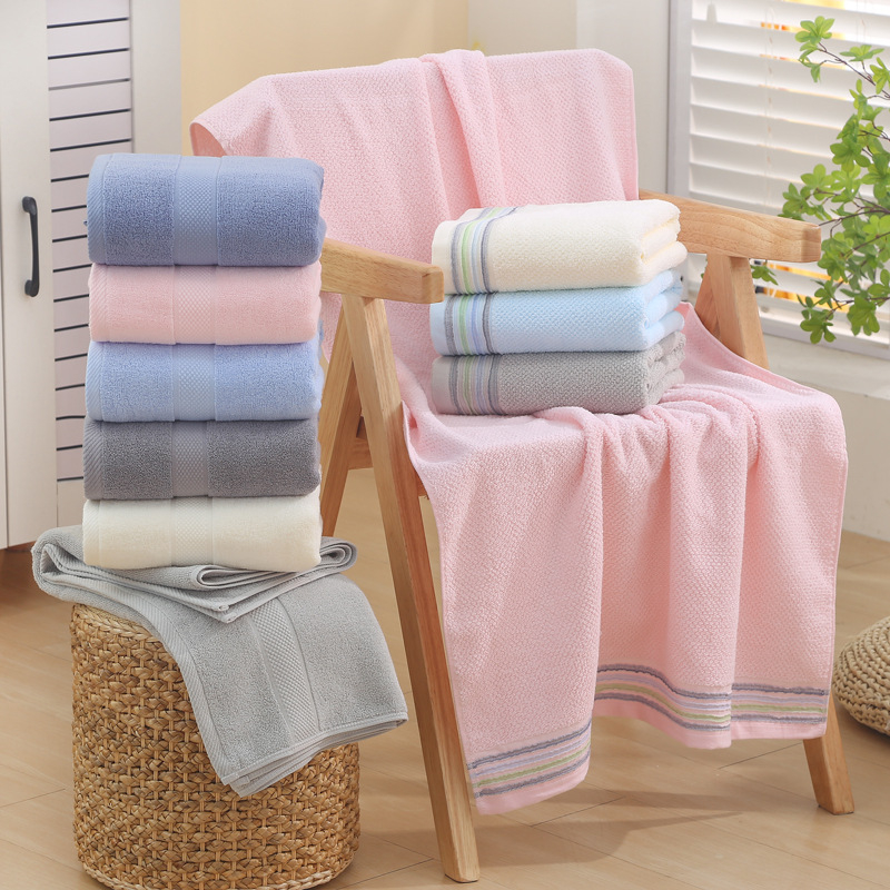 Qinrou 100% pamukani ručnik za kupanje i plažu, 300–400 g, Jacquard tkanje, 32s pređe