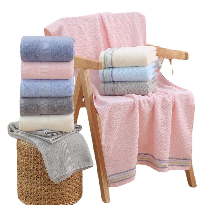 Qinrou 100% pamukani ručnik za kupanje i plažu, 300–400 g, Jacquard tkanje, 32s pređe