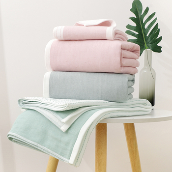 Кърпа за баня и плаж от чист памук с мрежеста тъкан, японски стил, джакардова 32s прежда, тегло 300–400 g, за възрастни и двойки