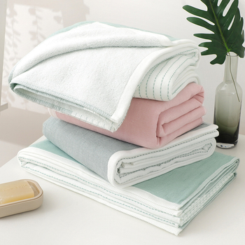 Кърпа за баня и плаж от чист памук с мрежеста тъкан, японски стил, джакардова 32s прежда, тегло 300–400 g, за възрастни и двойки