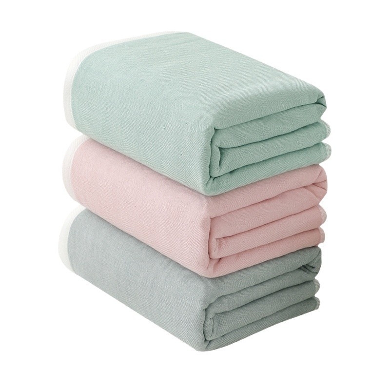 Кърпа за баня и плаж от чист памук с мрежеста тъкан, японски стил, джакардова 32s прежда, тегло 300–400 g, за възрастни и двойки