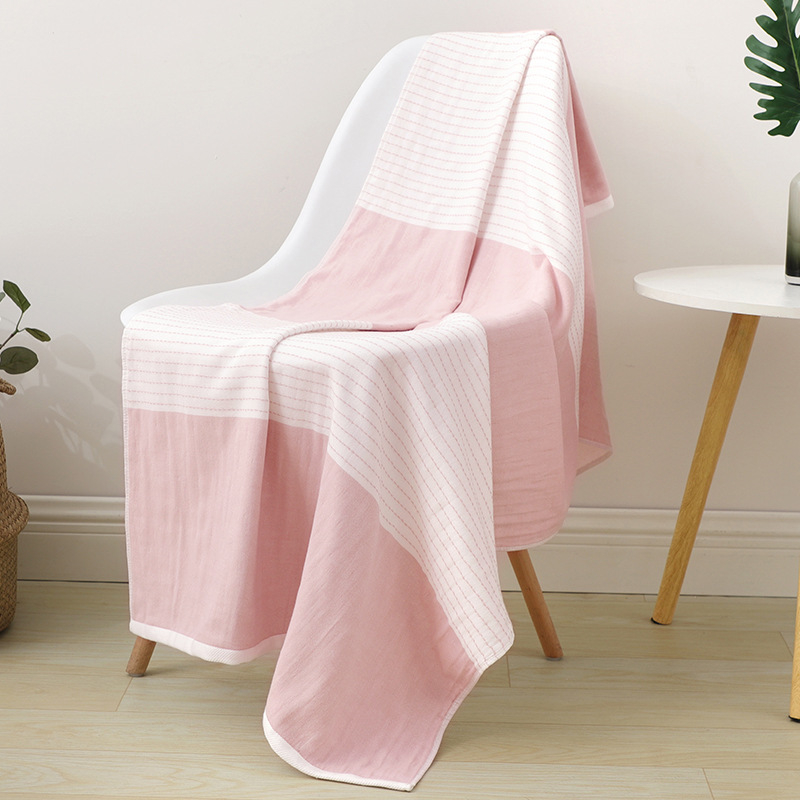 Кърпа за баня и плаж от чист памук с мрежеста тъкан, японски стил, джакардова 32s прежда, тегло 300–400 g, за възрастни и двойки