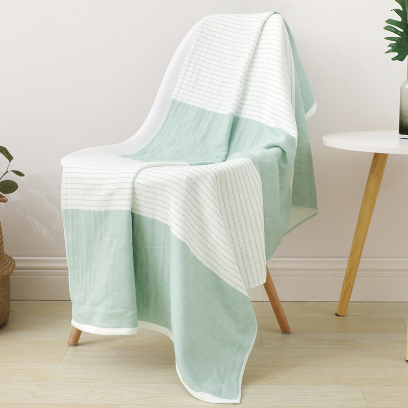 Кърпа за баня и плаж от чист памук с мрежеста тъкан, японски стил, джакардова 32s прежда, тегло 300–400 g, за възрастни и двойки