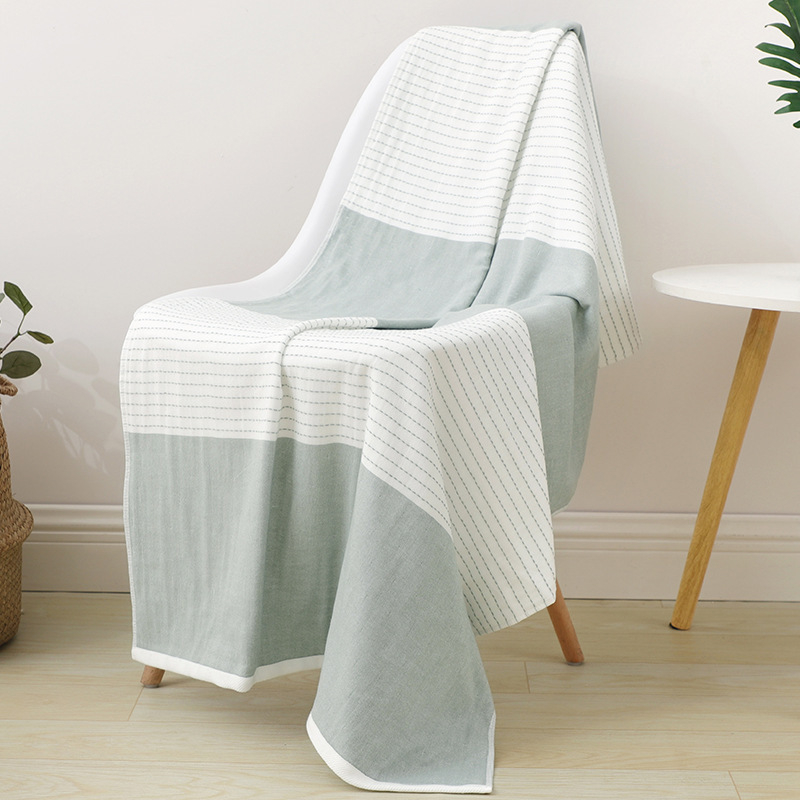 Кърпа за баня и плаж от чист памук с мрежеста тъкан, японски стил, джакардова 32s прежда, тегло 300–400 g, за възрастни и двойки