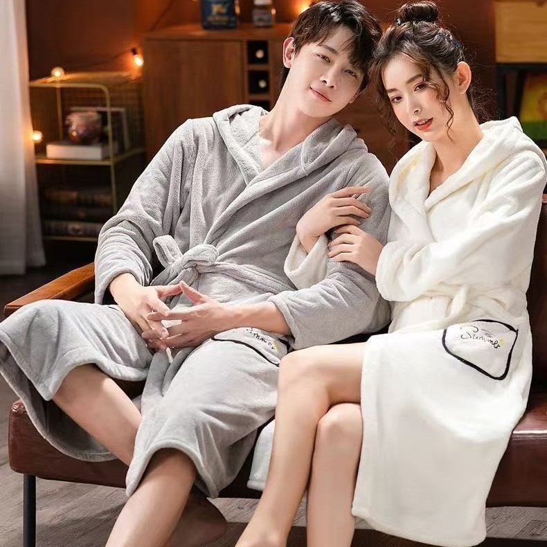 Μπουρνούζι με κουκούλα για φθινόπωρο, φλις κοράλλι, ανάμικτη σύνθεση 80/20, γρήγορο στέγνωμα, 620 g