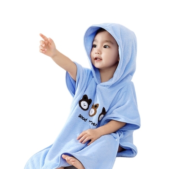 Dječji nosivi kupaći ručnik s kapuljačom — coral fleece, 200–300 g, izšiven motiv, mogućnost prilagođavanja, Strong Baby