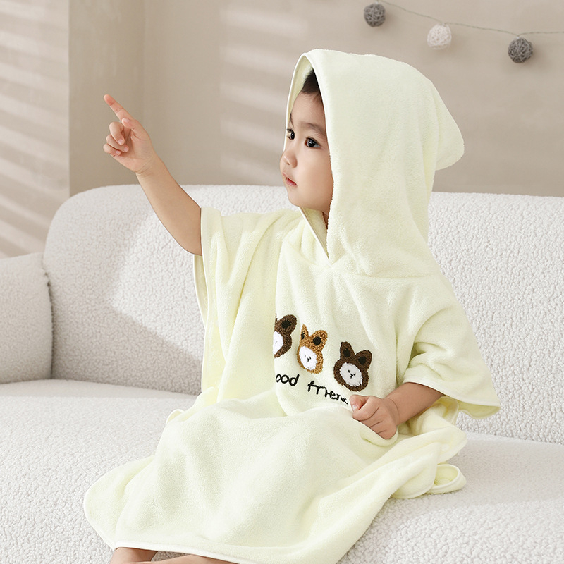 Dječji nosivi kupaći ručnik s kapuljačom — coral fleece, 200–300 g, izšiven motiv, mogućnost prilagođavanja, Strong Baby