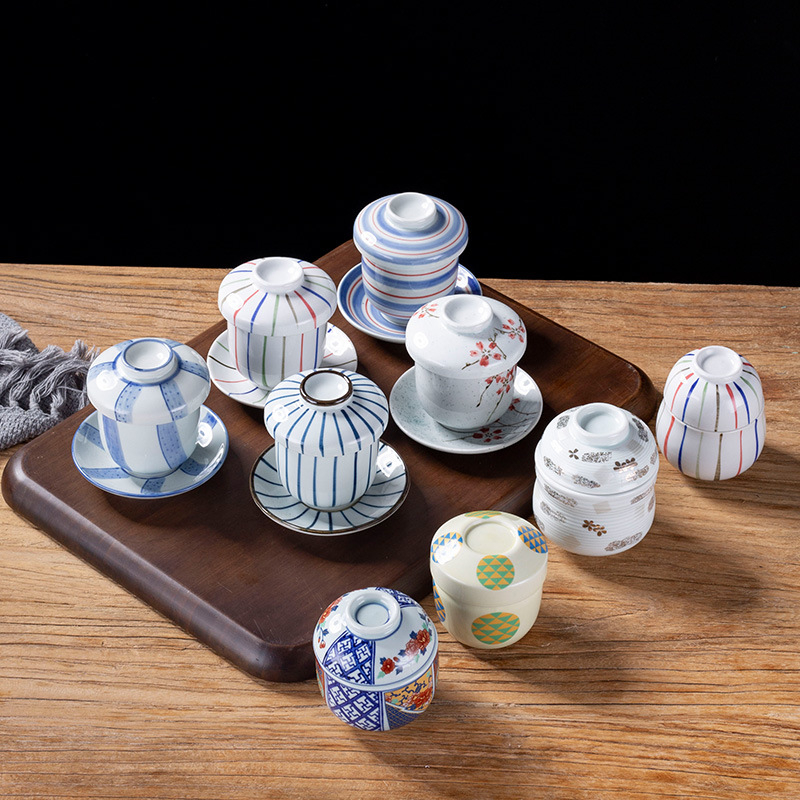 Porculanska čašica za parenje jaja u japanskom stilu, sigurna za mikrovalnu, ručno crtana površina