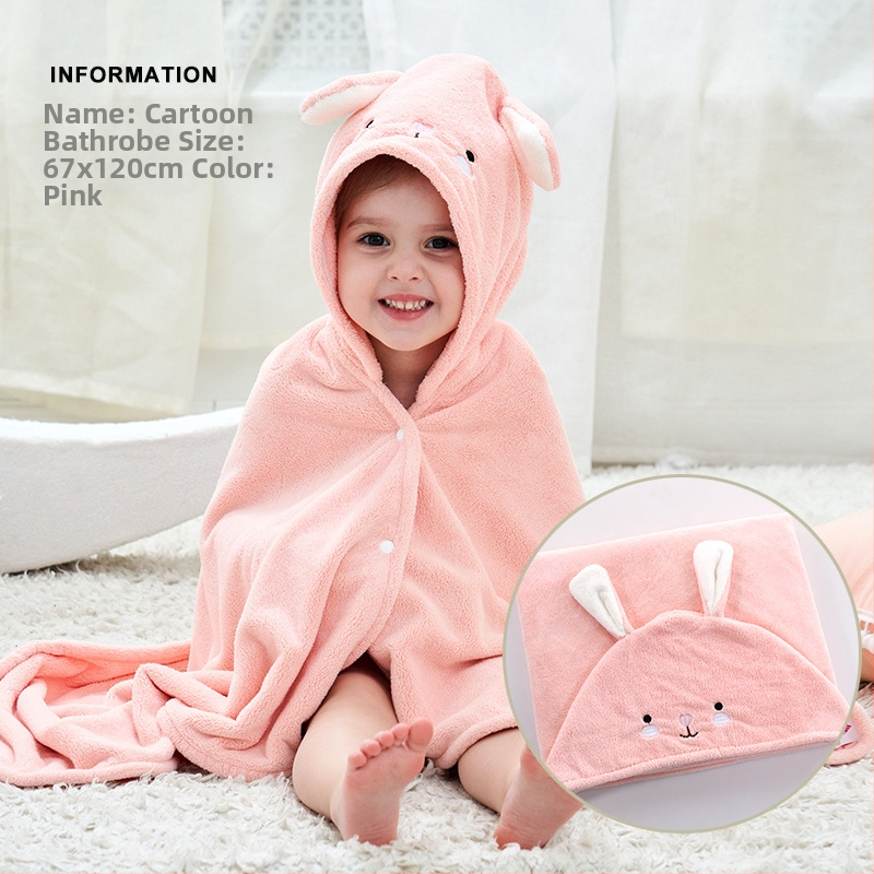 TU QIANG Baba kapucnis fürdőlepedő korall-flies anyagból, 150D, 300-400 g, hímzett, testreszabható