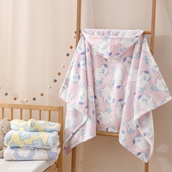 Dječji ogrtač za kupanje s kapuljačom - koralni fleece, 200–300 g, 150d pređa, Proces tiska, Li qingya