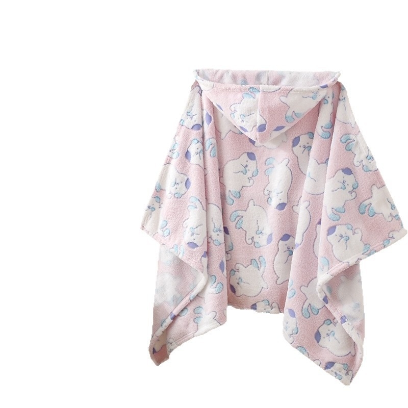 Dječji ogrtač za kupanje s kapuljačom - koralni fleece, 200–300 g, 150d pređa, Proces tiska, Li qingya