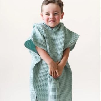 Peilan Gyerekeknek szóló kapucnis törölköző, 100% pamut, waffle szövés, 170–200 g, 32s fonal