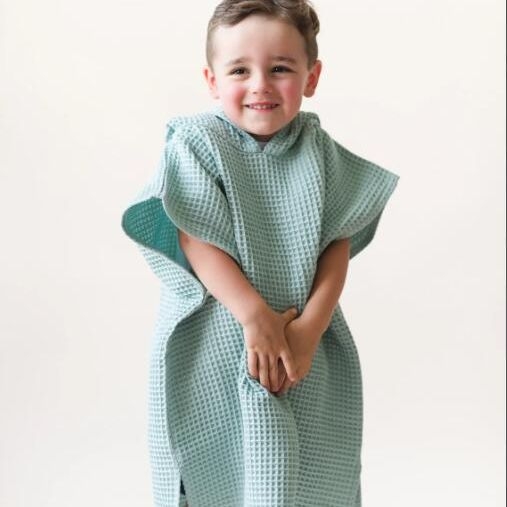 Peilan Gyerekeknek szóló kapucnis törölköző, 100% pamut, waffle szövés, 170–200 g, 32s fonal