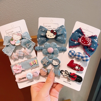 Κλιπ μαλλιών με φιόγκο για παιδιά, χειροποίητο, με ενθέσεις από κράμα ψευδάργύρου, από κράμα και ύφασμα, κλιπ για πλευρικές φράντζες, αξεσουάρ κεφαλής σε στυλ παραμυθένιο