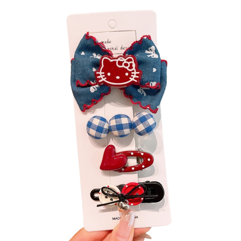 Κλιπ μαλλιών με φιόγκο για παιδιά, χειροποίητο, με ενθέσεις από κράμα ψευδάργύρου, από κράμα και ύφασμα, κλιπ για πλευρικές φράντζες, αξεσουάρ κεφαλής σε στυλ παραμυθένιο