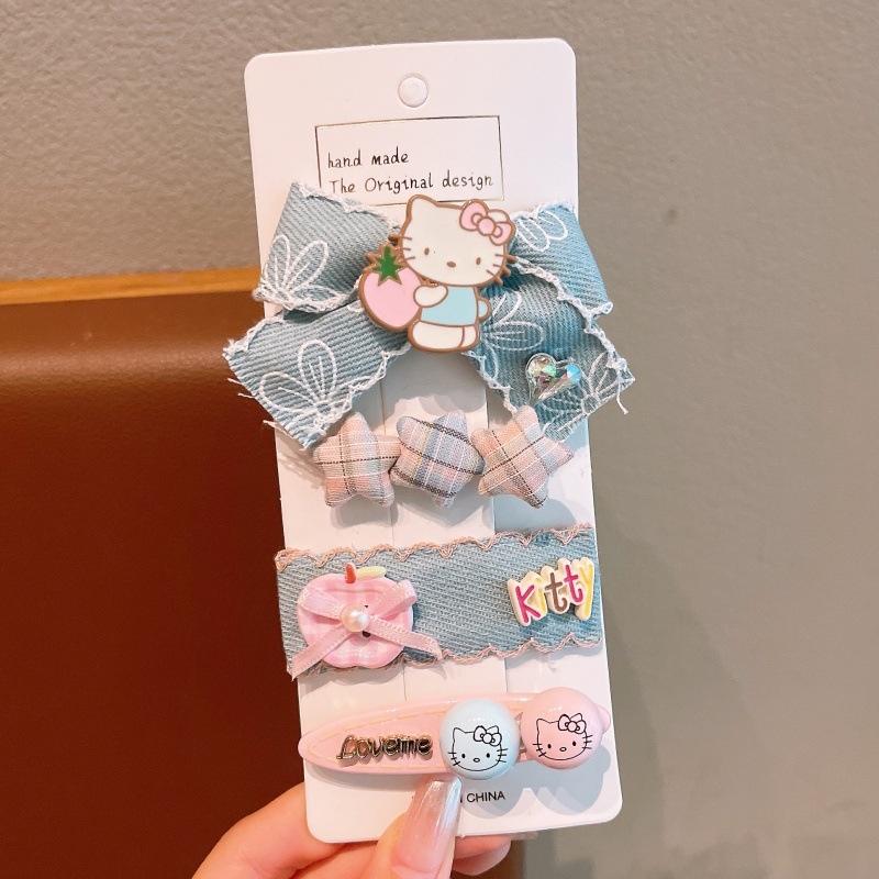 Κλιπ μαλλιών με φιόγκο για παιδιά, χειροποίητο, με ενθέσεις από κράμα ψευδάργύρου, από κράμα και ύφασμα, κλιπ για πλευρικές φράντζες, αξεσουάρ κεφαλής σε στυλ παραμυθένιο