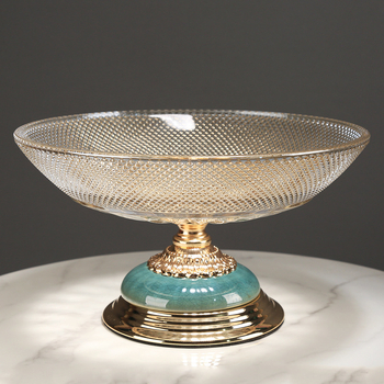 Stiklinė vaisių lėkštė svetainei ir valgomojo stalui – dekoratyvi, elektroplakavimo paviršius, pritaikymas