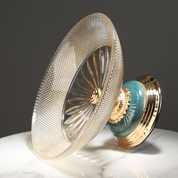 Stiklinė vaisių lėkštė svetainei ir valgomojo stalui – dekoratyvi, elektroplakavimo paviršius, pritaikymas