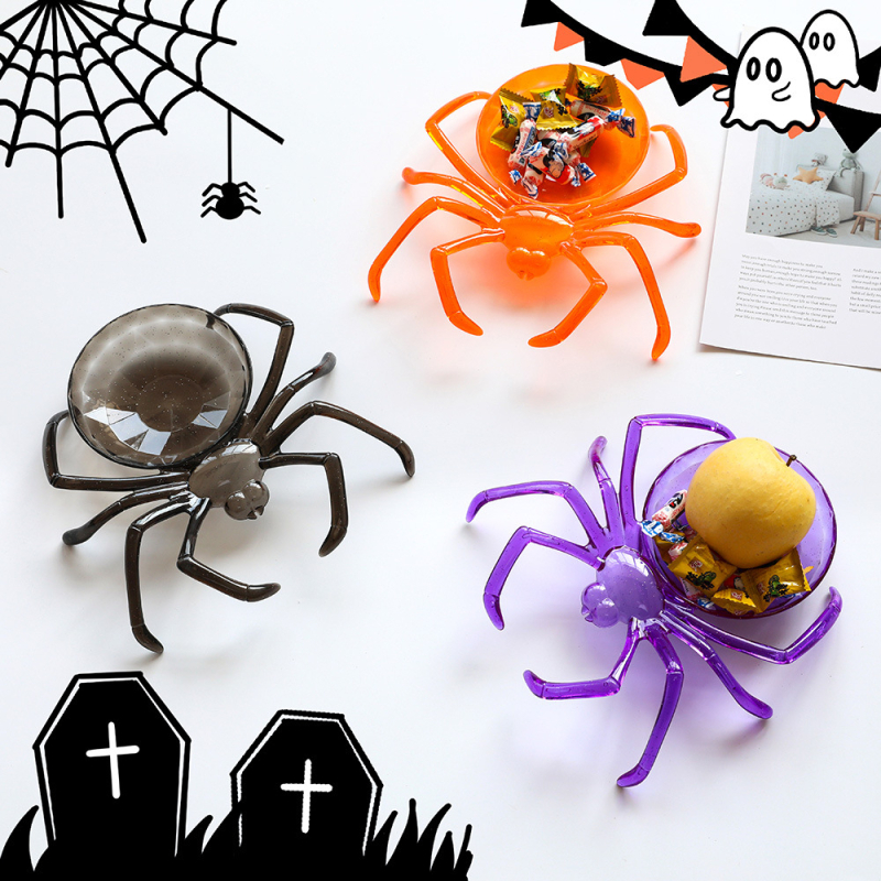 Posuda za slatkiše s paukovom lubanjom – Halloween dekoracija, od plastike, marka Soft Blue Ruoting, pogodno za Kineski Dan zaljubljenih