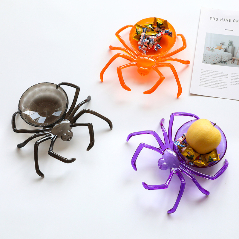 Posuda za slatkiše s paukovom lubanjom – Halloween dekoracija, od plastike, marka Soft Blue Ruoting, pogodno za Kineski Dan zaljubljenih