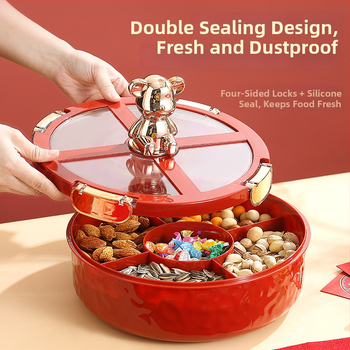 Vaisių lėkštė su skyriais, medžiaga: šilko gėlės, universalaus stiliaus, be pritaikymo