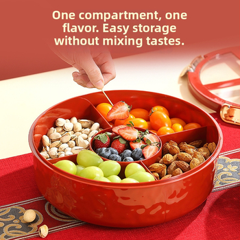 Vaisių lėkštė su skyriais, medžiaga: šilko gėlės, universalaus stiliaus, be pritaikymo