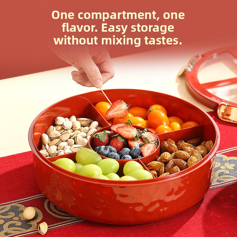 Vaisių lėkštė su skyriais, medžiaga: šilko gėlės, universalaus stiliaus, be pritaikymo