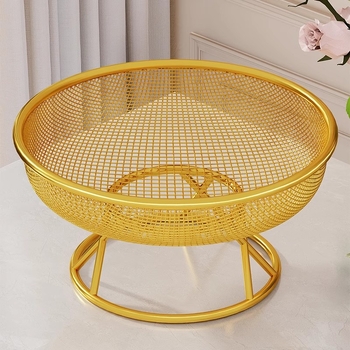 Džiovintų vaisių lėkštė svetainei su drenažo dizainu – šiuolaikinis minimalistinis geležies meno užkandžių dubuo