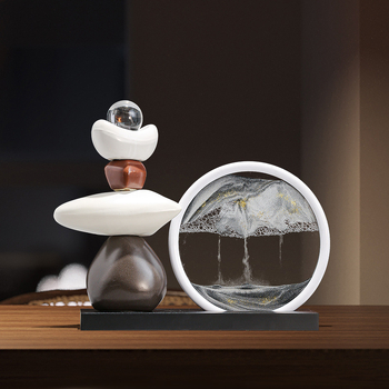 Керамичен декоративен елемент с пясъчна картина, китайски стил, Lashangtao, луксозен домашен декор за хол и шкафове, подарък за нов дом