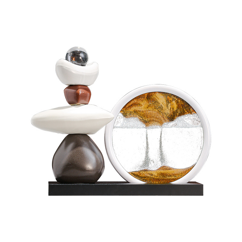 Керамичен декоративен елемент с пясъчна картина, китайски стил, Lashangtao, луксозен домашен декор за хол и шкафове, подарък за нов дом